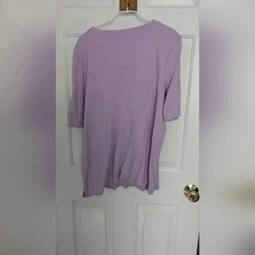 Croft & Barrow® Elbow-Sleeve Splitneck Women's Top Size Large (EUC) - Picture 8 of 9